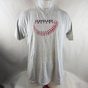 Vintage Cleveland Indians T Shirt Mens Grey Large Lou Brock Baseball Stitch USA